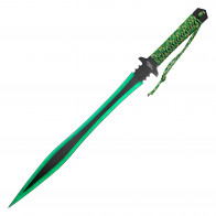 Hero's Edge 25" Green Machete & 6" Throwing Knife Combo