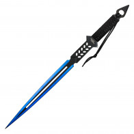 Hero's Edge 25" Blue Machete & (2) 6" Throwing Knife Combo