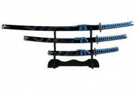 3 Piece Samurai Katana Set w/ Stand