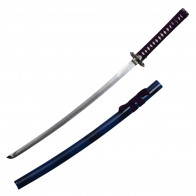 40" Dark Blue Katana Distressed Blue Scabbard