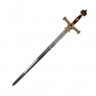 48" Red King Solomon Sword With Red And Gold Handle 
