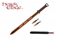 28" Technicolor Ninja Sword w/ Throwing Knives
