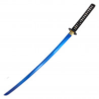 Hand Forged Carbon Steel Katana (Blue Damascus)