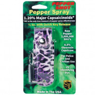 0.5 oz. Pepper Spray(1.2% MC/8.5% OC) w/ Purple Leopard Print Case & Quick Release Keychain