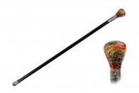 ROUND TOP SKULL & SNAKE WALKING CANE