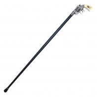 37" Jesse James Walking Sword Cane w/ Revolver Handle Grip