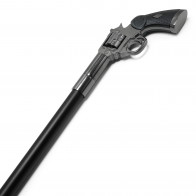 37" Black Revolver Walking Cane