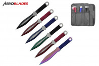 6.5" 6 pcs set two tones blade throwing knife