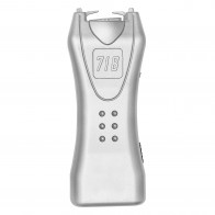 80-Million Volt Flashlight Silver Stungun Taser w/ NO Safety Pin