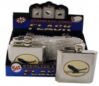 5OZ ASST. Wild Life FLASK  W/KEYCHAIN 8/PK