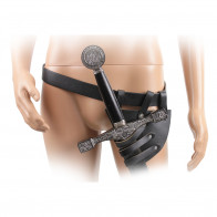 Leather Sword Frog Hooks Through Belt