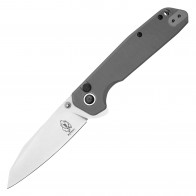 BUCKSHOT - 7.75" D2 Steel BUTTON LOCK Ball Bearing Pocket Knife w/ Gray G10 Handle