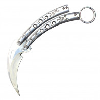 11" Silver Karambit Butterfly Knife