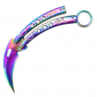 11" Rainbow Karambit Butterfly Knife