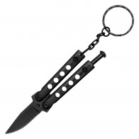 3.5" Black Micro Butterfly Knife Keychain