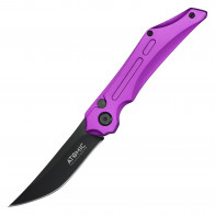 8" ATOMIC D2 Steel Automatic Knife w/ Aircraft Aluminum Purple Handle