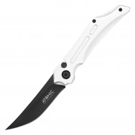 8" ATOMIC D2 Steel Automatic Knife w/ Aircraft Aluminum Silver Handle