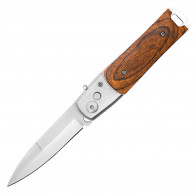 8" Switchblade Push Button Redwood Auto w/ Safety Lock