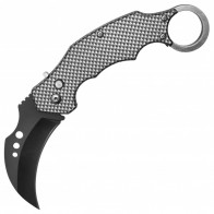 7.5 Push Button Carbon Fiber Folding Karambit w/ Safety Lock