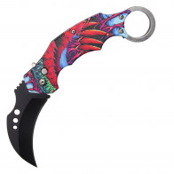 7.5"  Push Button Leviathan Folding Knife Karambit w/ Safety Lock