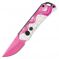 5.25" Micro Auto White Cupcake Push Button Knife - Sweet Treats Collection