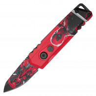 ATOMIC - 5" Red Mercenary Push Button Knife