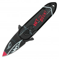 5" ATOMIC Black Bomb Push Button Knife