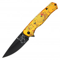 8" Yellow Mouse Assisted Open Pocket Knife 