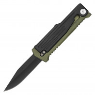 7.5" Black & Green Aircraft Aluminum Gravity Knife