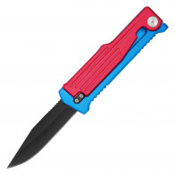 7.5" Red & Blue Aircraft Aluminum Gravity Knife