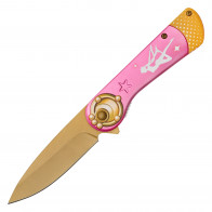 8” Sailor Moon Pocket Knife w/ Pink & Gold Handle