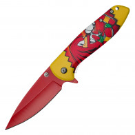 7.75" Red Hedgehog Pocket Knife w/ 3.25" Blade