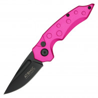 7.5" ATOMIC D2 Steel Automatic Knife w/ Pink Aircraft Aluminum Handle