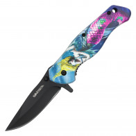 8" Wartech Mermaid Print Pocket Knife