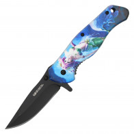 8" Wartech Mermaid Print Pocket Knife