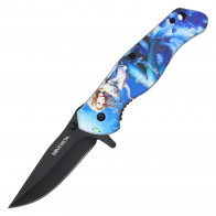 8" Wartech Mermaid Print Pocket Knife