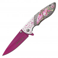 WARTECH - 8" Assisted Open Printed 3D Purple Butterfly Pocket Knife