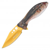 WARTECH - 7.75" Assisted Open 3-D Printed Largemouth Bass Graphic Pocket Knife