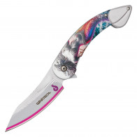 WARTECH - 7.75" Assisted Open 3-D Printed Rainbow Mermaid Graphic Pocket Knife
