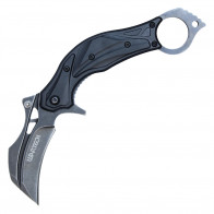 7" All-black Karambit w/ Stonewashed 3CR13 Blade