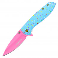 7.5" WarTech Assisted Opening Blue Cupcake Pocket Knife - Sweet Treats