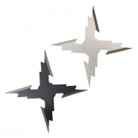 4-point (Lightning Bolt) Chrome Throwing Star 2pc SET