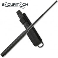 21" Heavy Duty Black Expandable Baton w/ Rubber Grip Handle