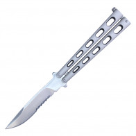 9" Silver Heavy Duty Butterfly Knife