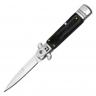 Leverletto 7.5" Lever Lock Auto Italian Knife w/ Black Wood Handle
