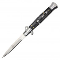 9" Push Button Stiletto w/ Black Marble Inlay