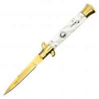 9" Push Button Stiletto w/ Inlay (GOLD)