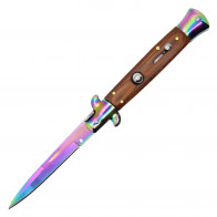 9" Push Button Stiletto w/ Black Marble Inlay