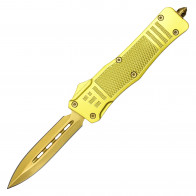 9.4"  Titanium Gold Atomic Dual Action OTF Knife 