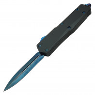 9" Auto OTF Knife w/  Double Edge Feathered Blade